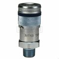 Dixon DQC HT Flushface Male Coupler, 1/2-14 Nominal, Male NPTF, Steel 4HTM4